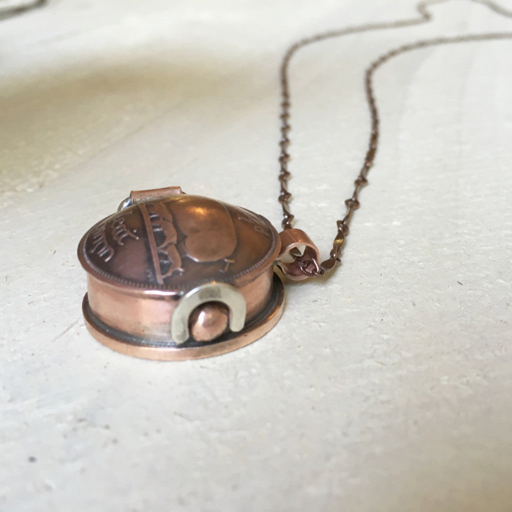 Handmade Coin Jewelry - Coin Locket Necklace 2