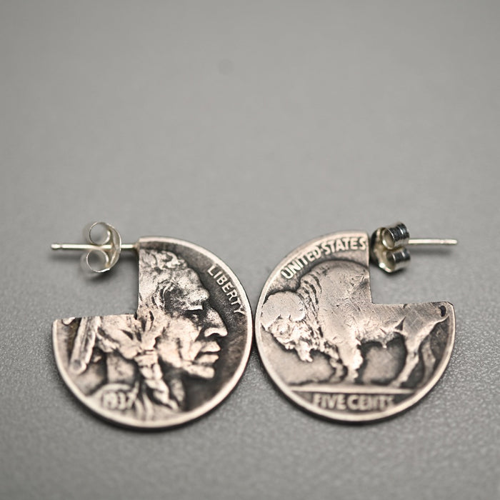 Buffalo Nickel Wedge Earrings