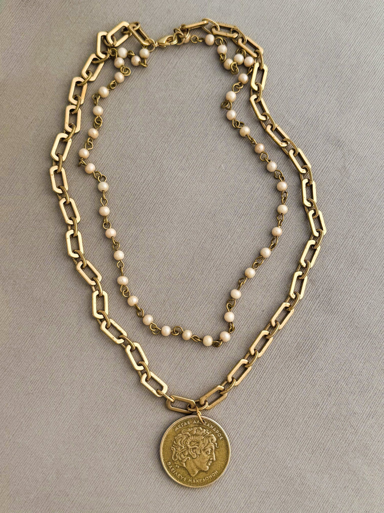 greek coin necklace