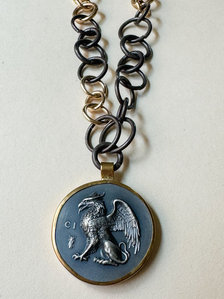 Gryphon coin necklace