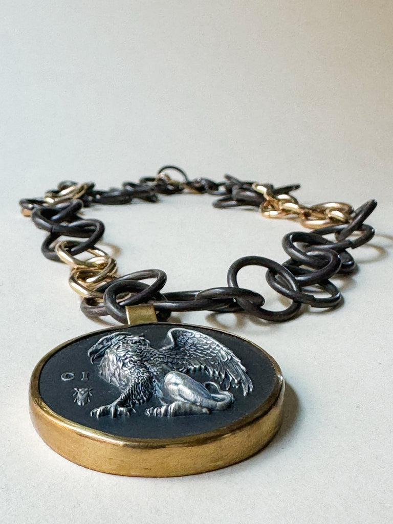 Gryphon coin necklace