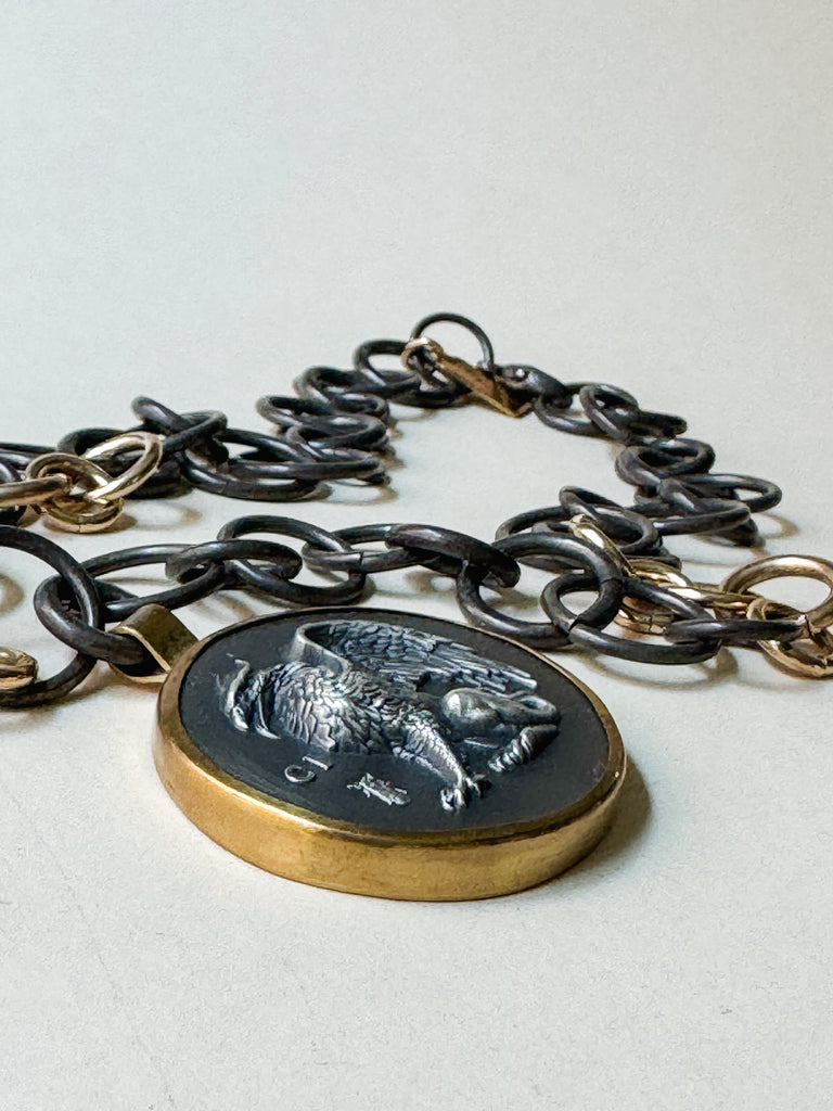 Gryphon coin necklace