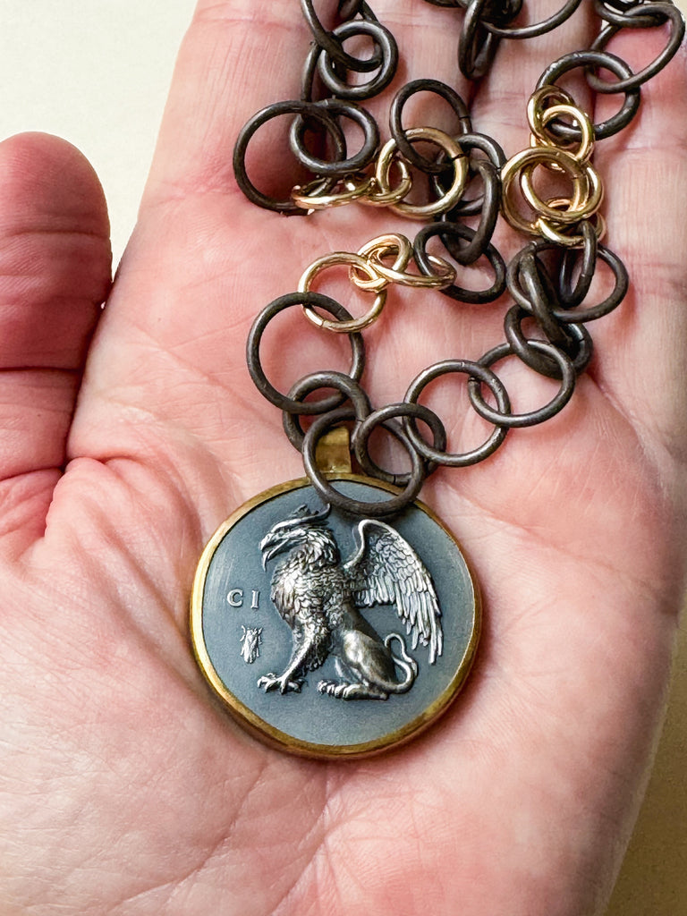 Gryphon coin necklace
