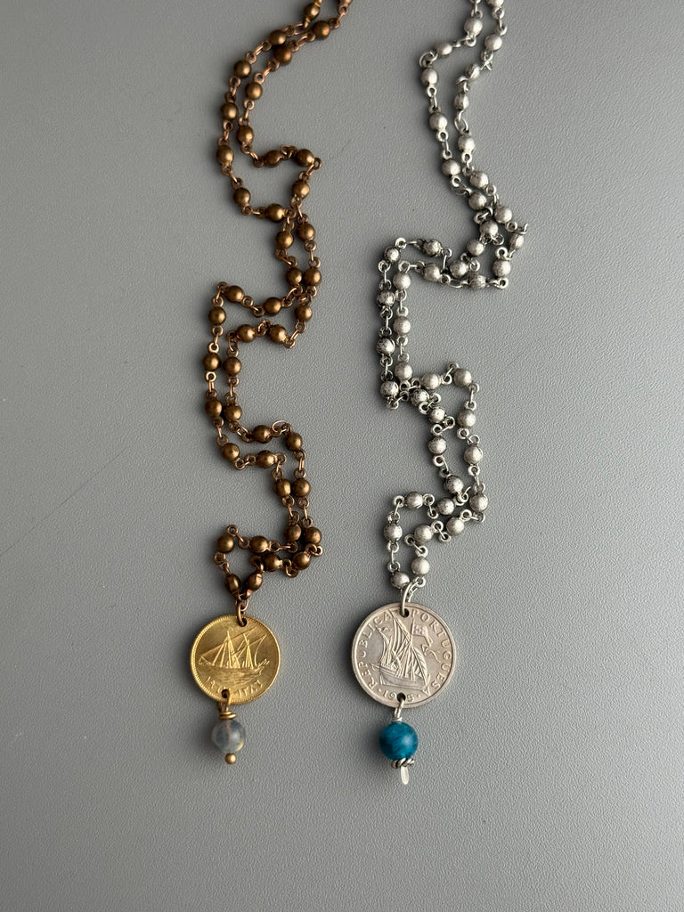 coin necklace ship coins