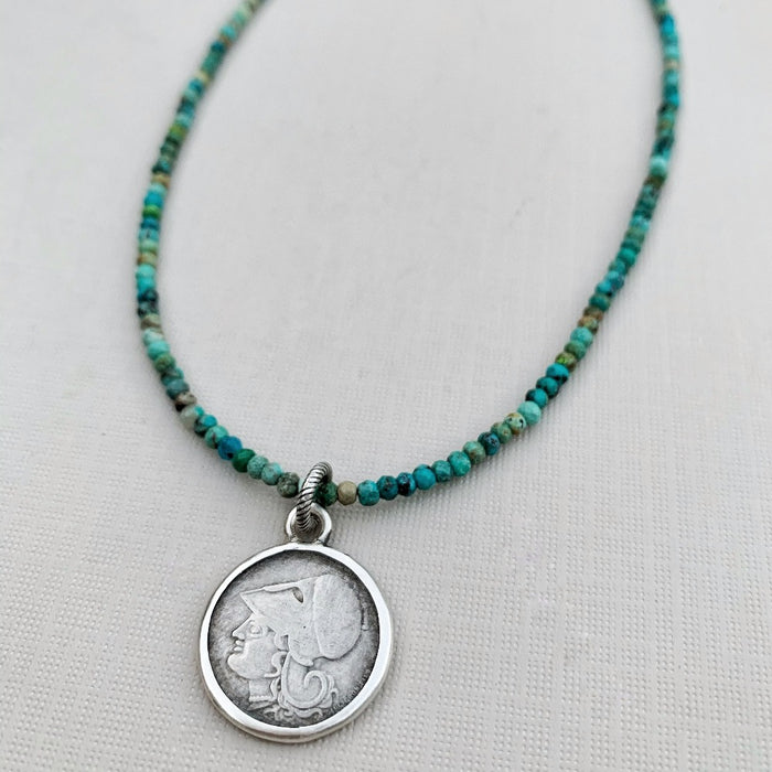 greek athena coin necklace