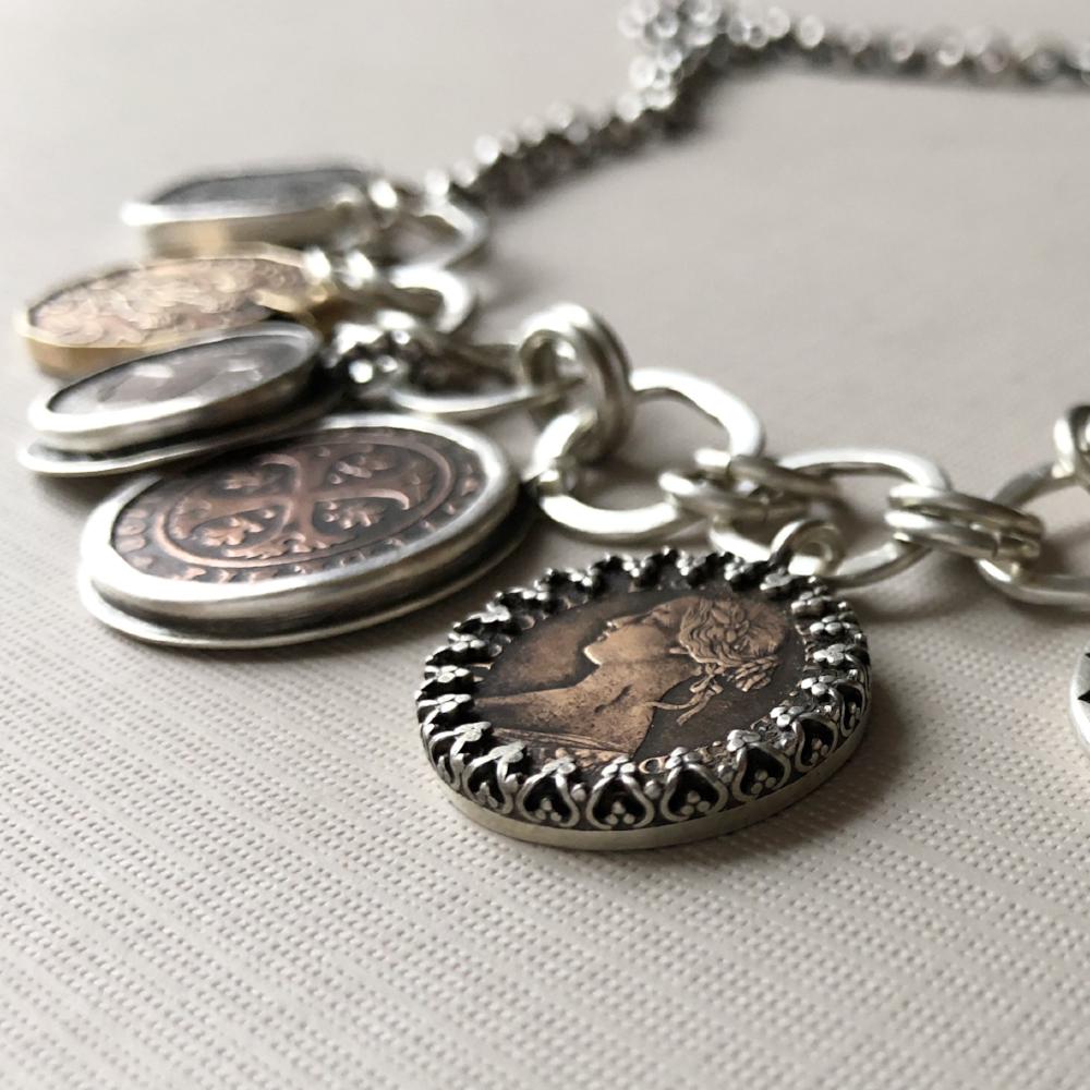 Family History Necklace-geneaology gift-coin necklace