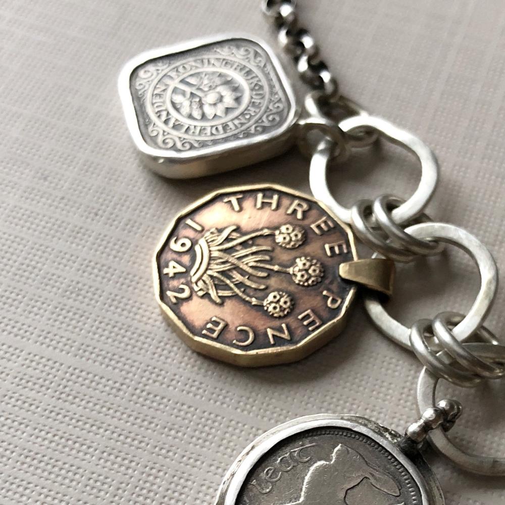 Family History Necklace-geneaology gift-coin necklace