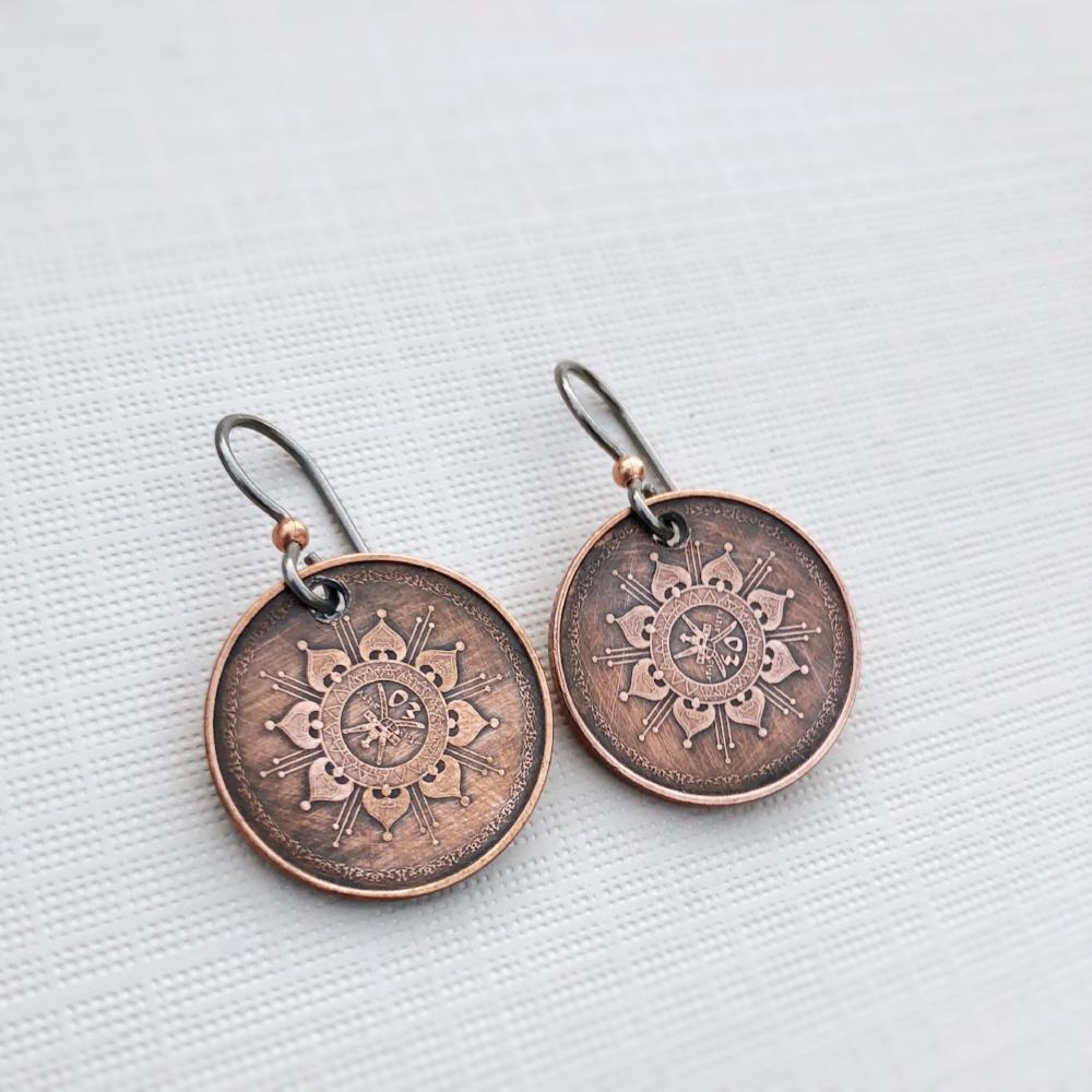 oman coin earrings