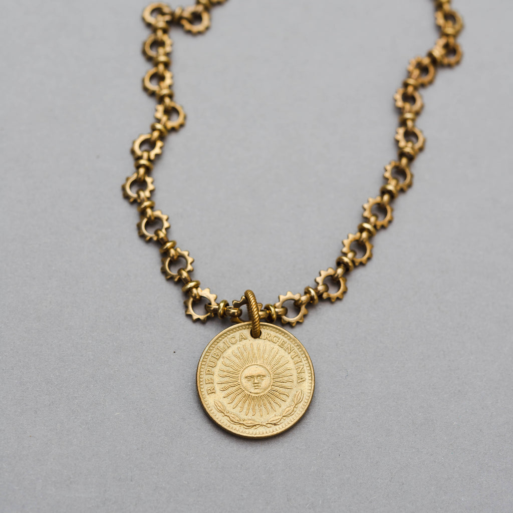 Radiant Sun Necklace Argentina coin