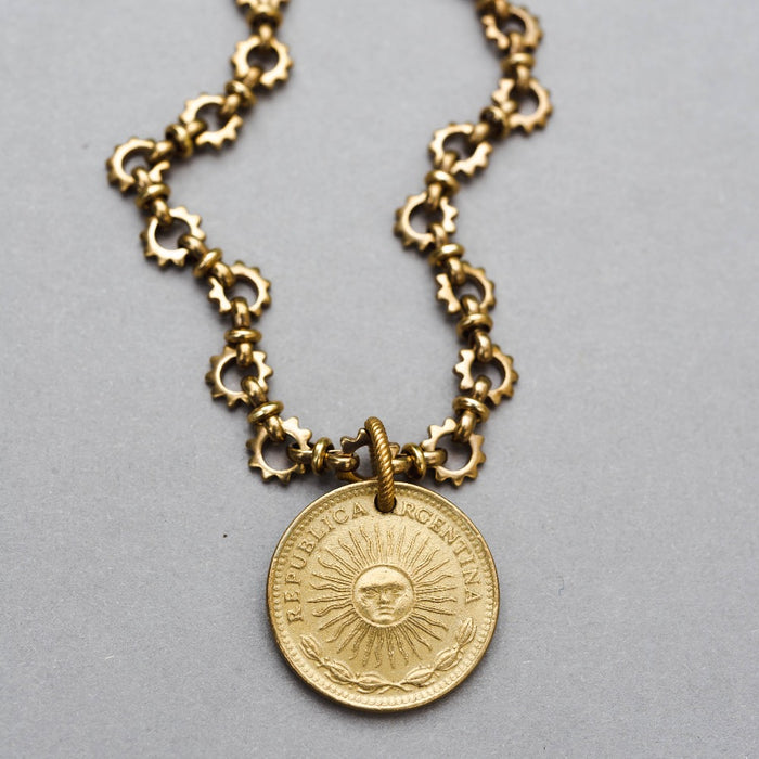 Radiant Sun Necklace Argentina coin