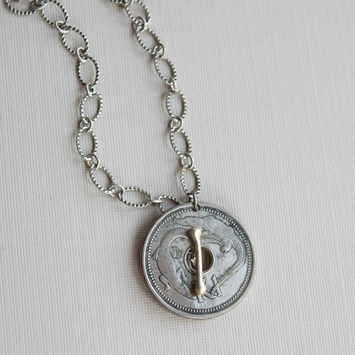 alligator coin necklace