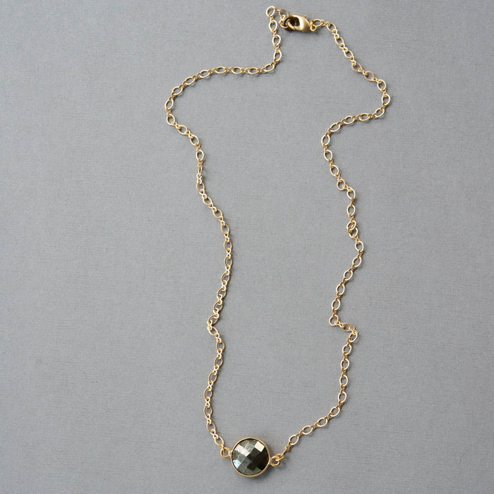 Pyrite Button Necklace