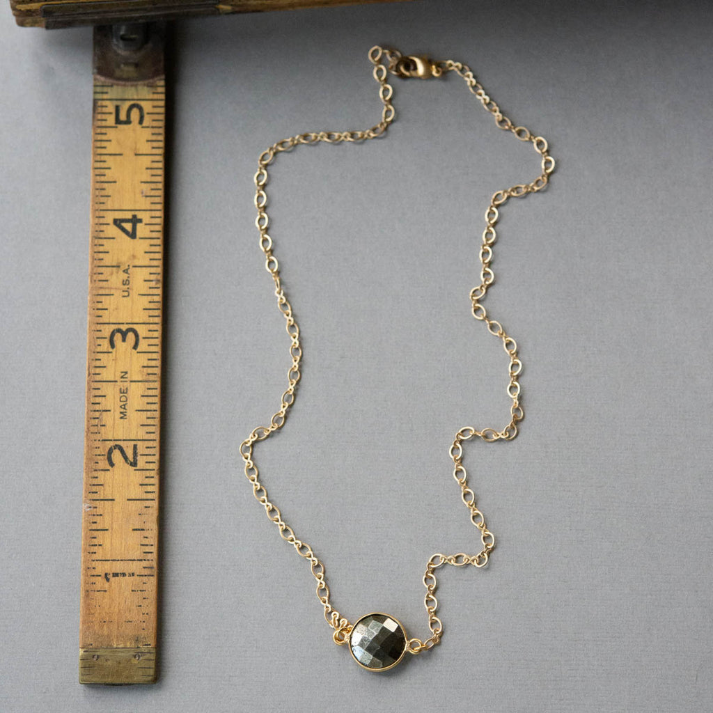 Pyrite Button Necklace