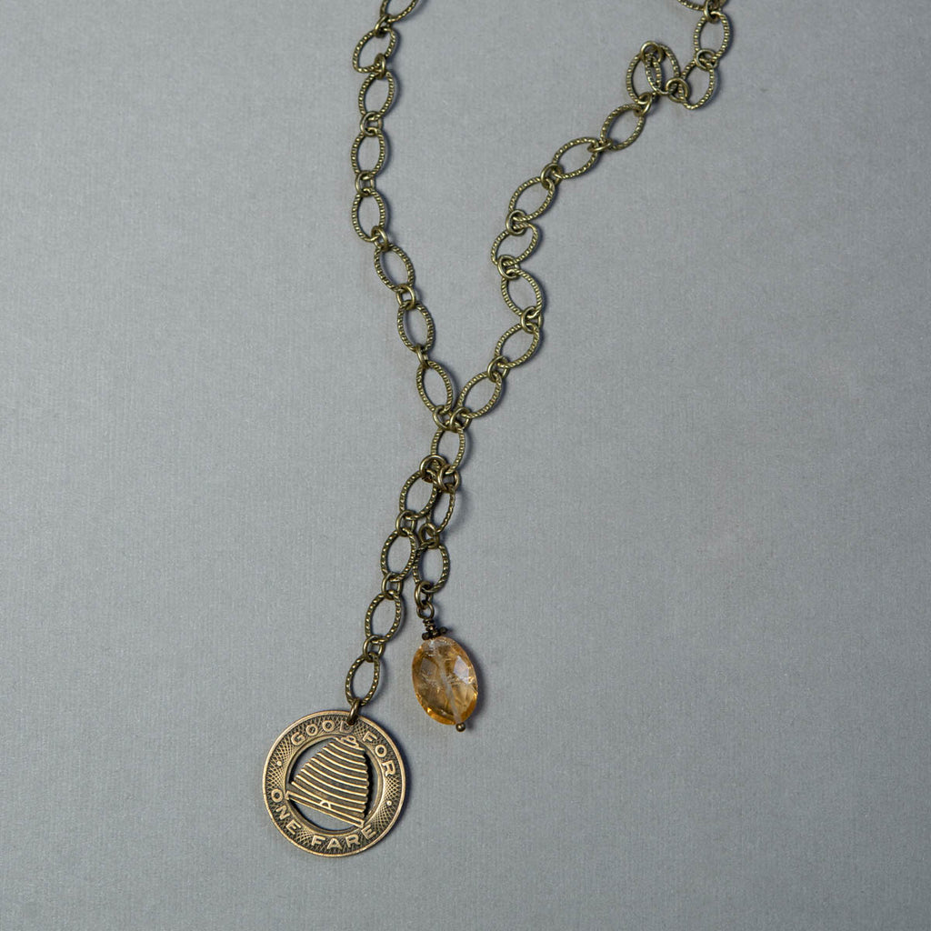 Salt Lake Trolley Token Necklace (Honey edition)