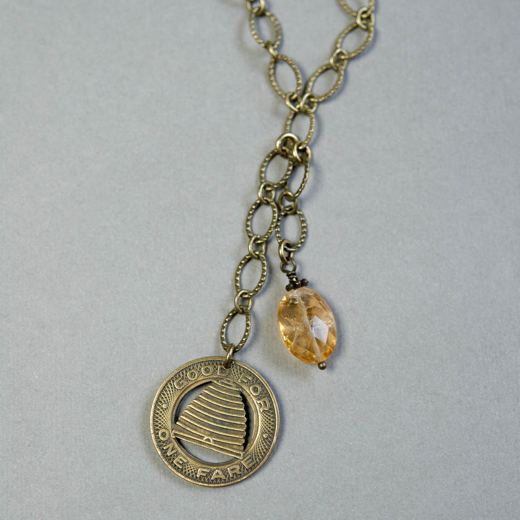 Salt Lake Trolley Token Necklace (Honey edition)