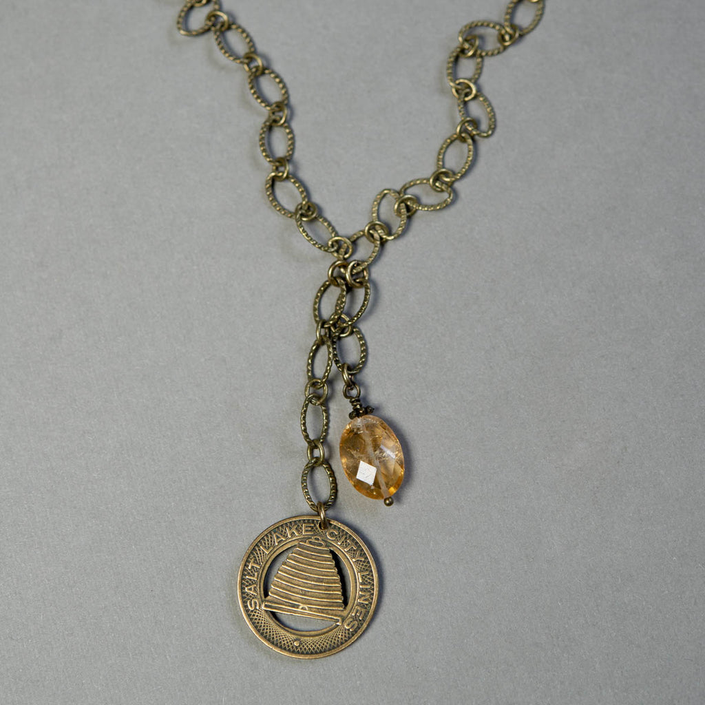 Salt Lake Trolley Token Necklace (Honey edition)