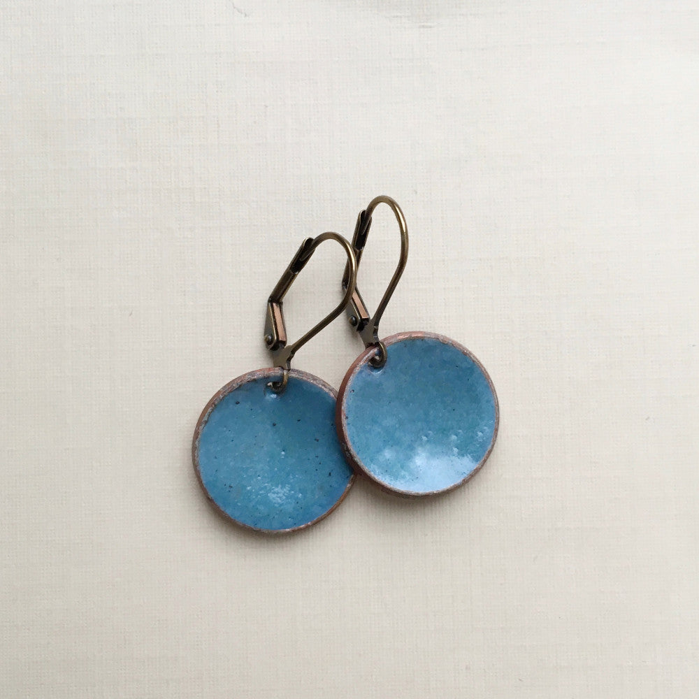 enameled penny earrings