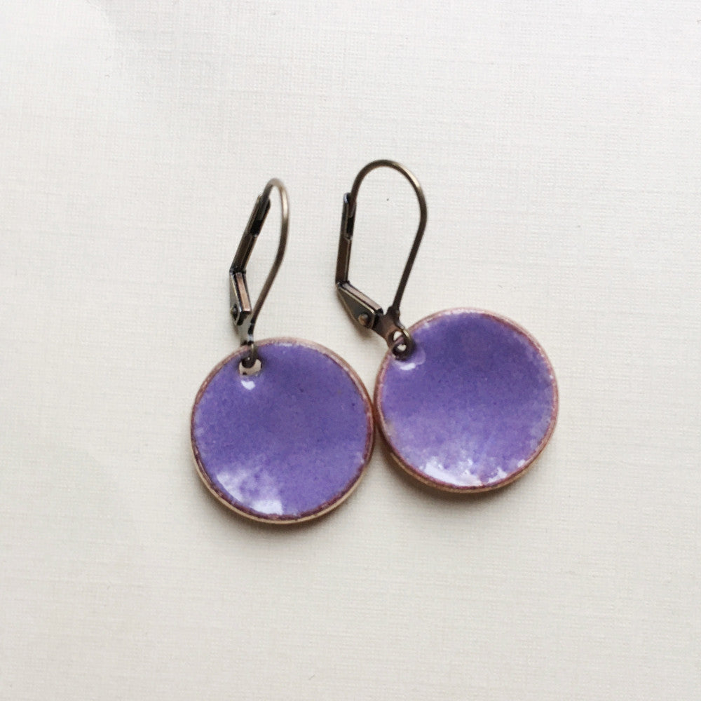 enameled penny earrings