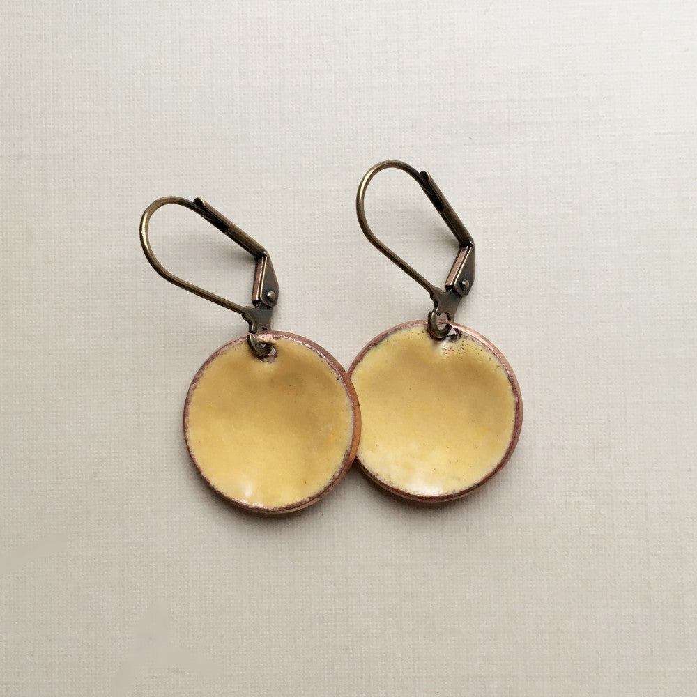 enameled penny earrings