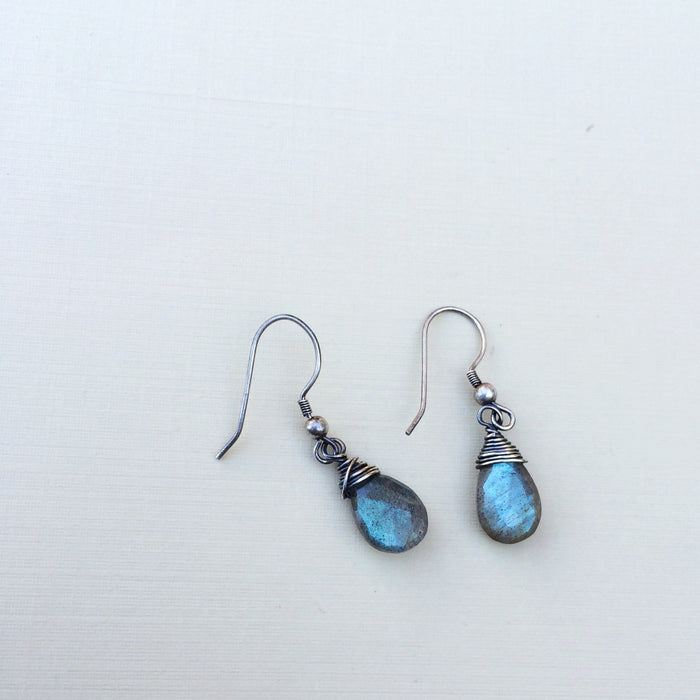 mermaid earrings - labradorite silver earrings