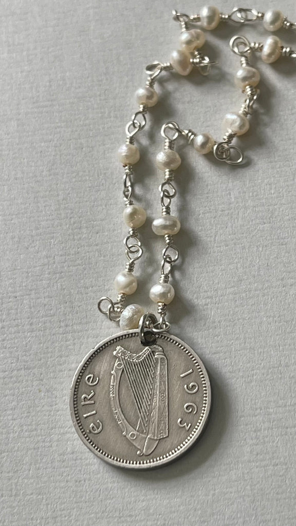 Irish rabbit coin necklace
