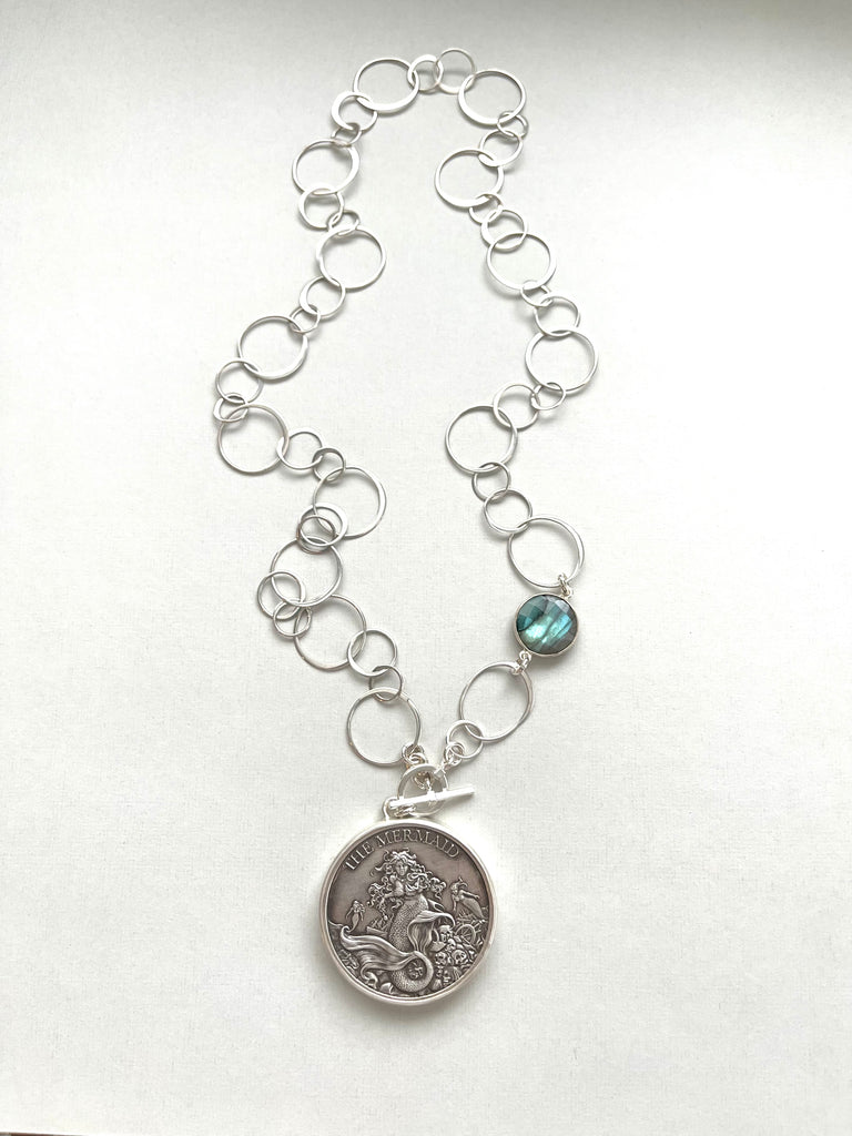 Mermaid coin necklace