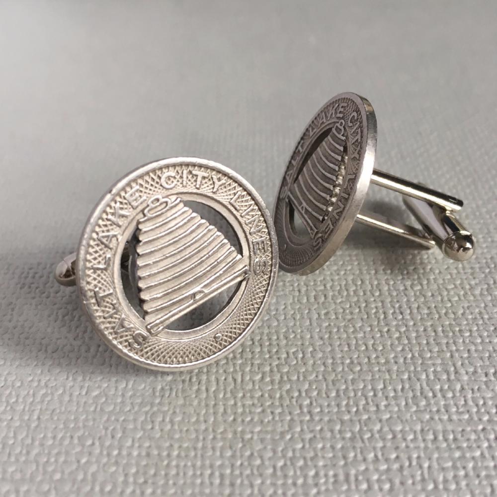 Salt Lake Trolley Token Cufflinks