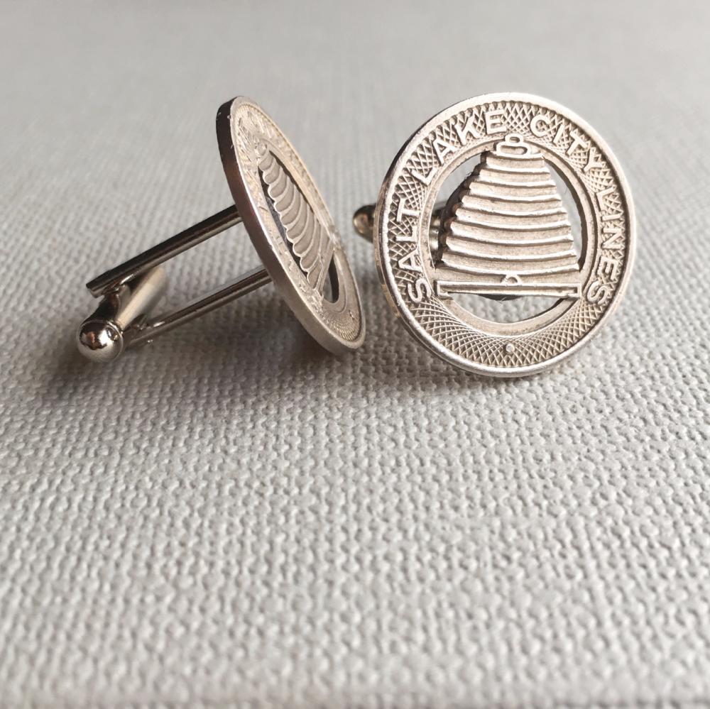 Salt Lake Trolley Token Cufflinks