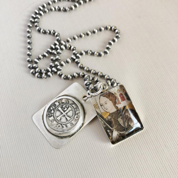 Joan of Arc French Obol coin necklace