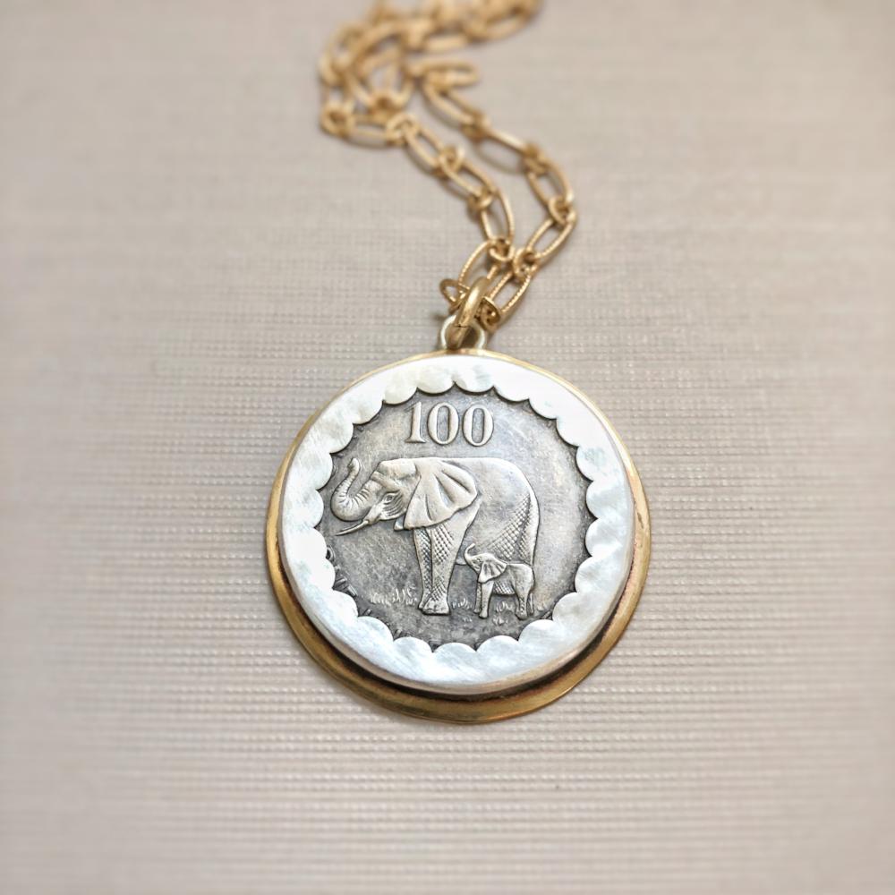 elephant coin/mama necklace