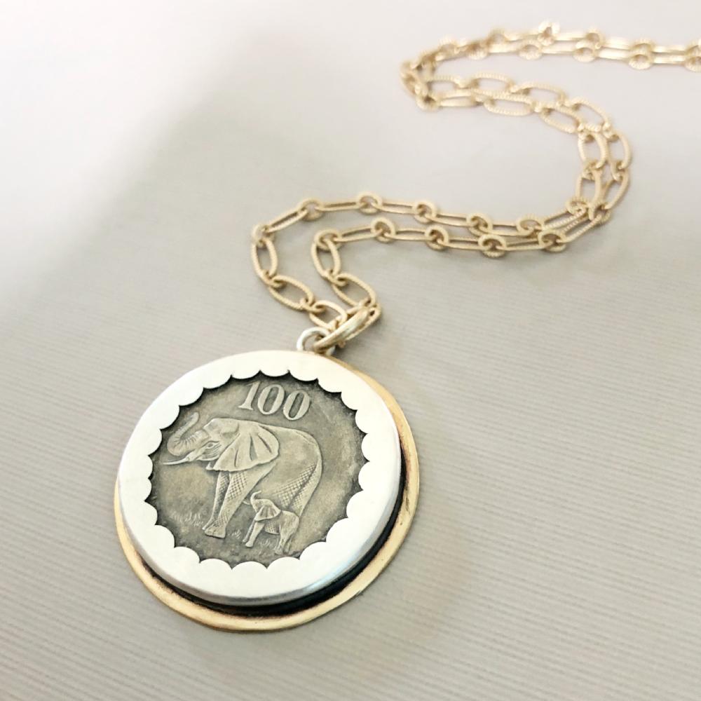 elephant coin/mama necklace