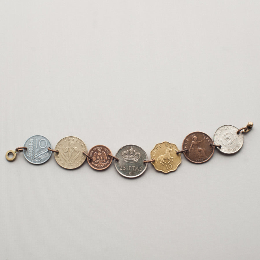 Foreign coin bracelet