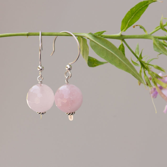 rose quartz earrings