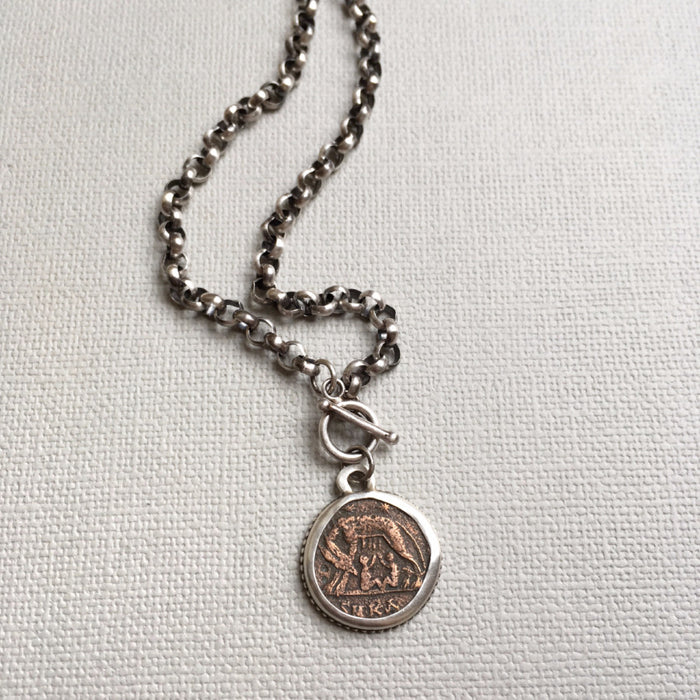 She-Wolf ancient Roman coin necklace